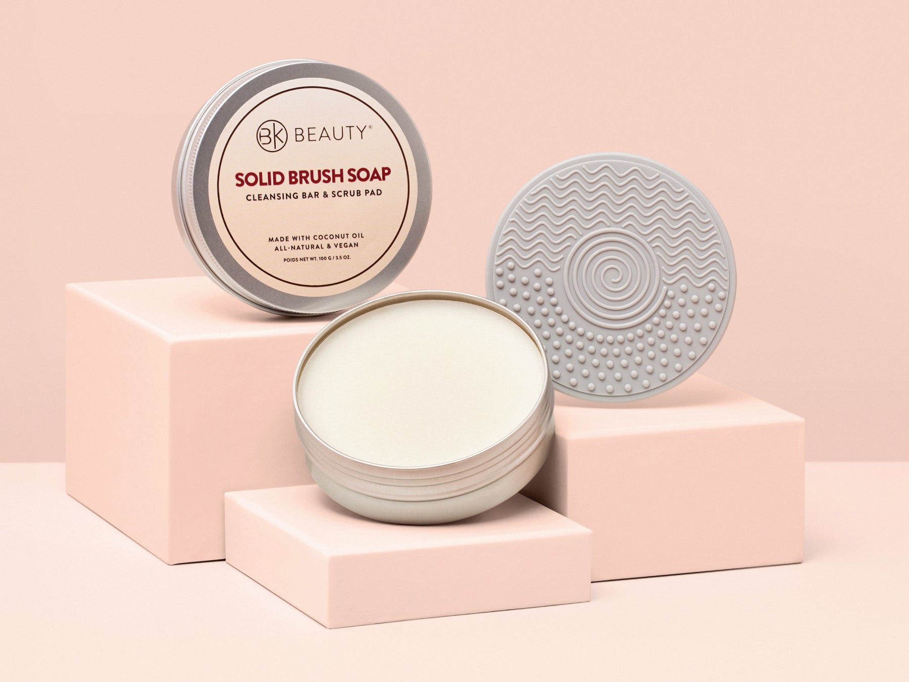 Solid Brush Soap with Cleaning Pad